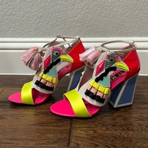 Kat Maconie Aya bird parrot heeled sandal